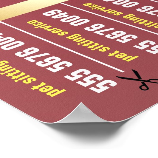 Dog Walker Trustable Care Pet Sitting Service Ad Poster (Ecke)