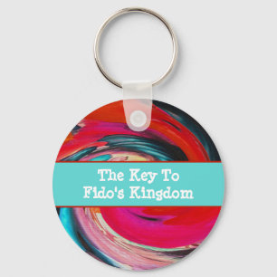 Dog Walker Vivid Swirbelnde Gefärbte Krawatte Sitz Schlüsselanhänger