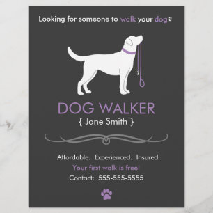Dog Walker Walking Business Flyer Vorlage