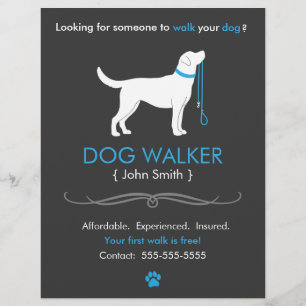 Dog Walker Walking Business Flyer Vorlage