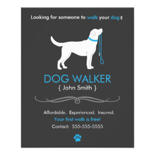 Dog Walker Walking Business Flyer Vorlage klein
