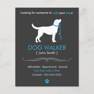 Dog Walker Walking Business Flyer Vorlage klein