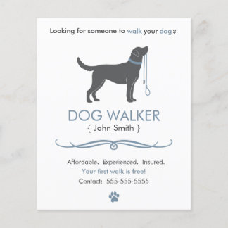 Dog Walker/Walking Business Flyer Vorlage klein