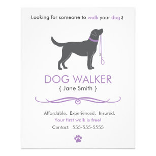 Dog Walker/Walking Business Flyer Vorlage klein