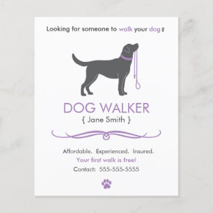 Dog Walker/Walking Business Flyer Vorlage klein