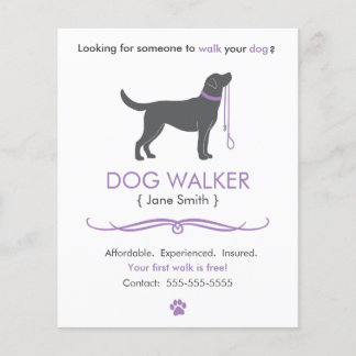 Dog Walker/Walking Business Flyer Vorlage klein