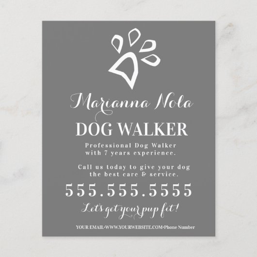 Dog Walker Walking Business Services Flyer (Vorne)