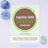 Dog Walker Walking Leash Loop Grüne Werbung Flyer (Einzeln)