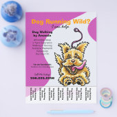 Dog Walker Walking Leashed Terrier Träne Sheet Flyer (Einzeln)