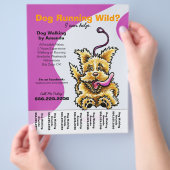 Dog Walker Walking Leashed Terrier Träne Sheet Flyer (Hand)