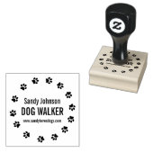Dog Walker Walking Pet Business Maßgeschneiderte B Gummistempel (Stempel)