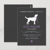 Dog Walker Walking Visitenkarte Werbung Postkarte (Vorne/Hinten)