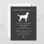 Dog Walker Walking Visitenkarte Werbung Postkarte (Vorne/Hinten)