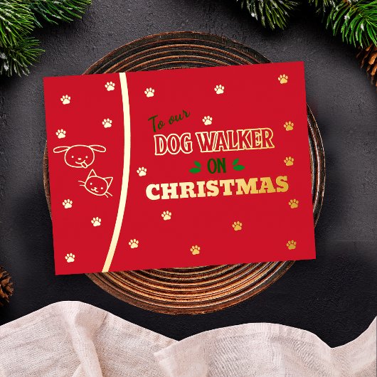Dog Walker Weihnachtskatzenjammer Gold Feiertag We