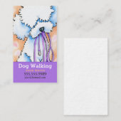 Dog Walker White Poodle Lila Visitenkarte (Vorne/Hinten)