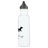 Dog Walker Woman & Dog - Schwarze Silhouette & Tex Edelstahlflasche (Rechts)