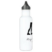 Dog Walker Woman & Dog - Schwarze Silhouette & Tex Edelstahlflasche (Links)