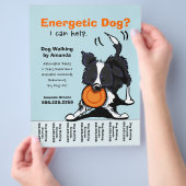 Dog Walker zu Fuß Personalisiertes Reißblech Flyer (Hand)
