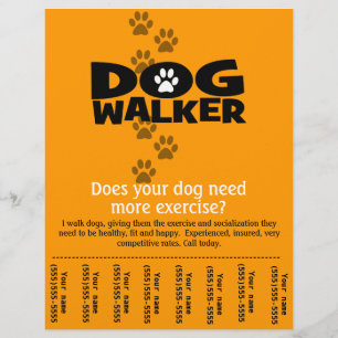 Dog Walking Business Tränenbogen Flyer Vorlage