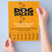 Dog Walking Business Tränenbogen Flyer Vorlage (Hand)