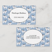 Dog Walking Jack Russell Terrier Blue Visitenkarte (Vorne/Hinten)