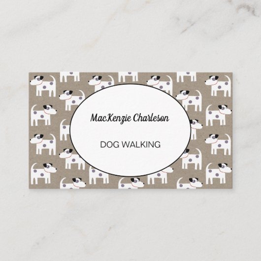 Dog Walking Jack Russell Terrier Brown Paper Visitenkarte (Vorderseite)
