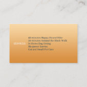 Dog Walking Pet Sitting Boarding Visitenkarte (Rückseite)