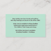 Dog Walking Pet Sitting Boarding Visitenkarte (Rückseite)