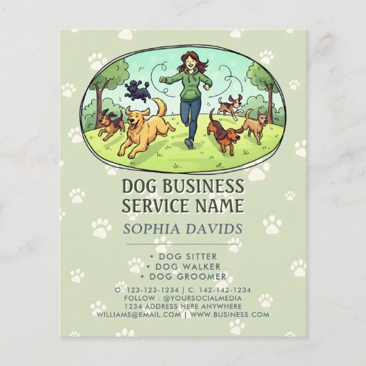 Dog Walking Pet Sitting Custom Flyer (Vorne)