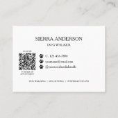Dog Walking Pet Sitting QR Code Visitenkarte (Rückseite)