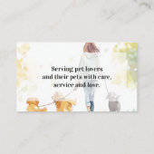 Dog Walking Service Pet Walker Watercolor Visitenkarte (Rückseite)