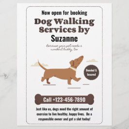 Dog Walking Services von Suzanne Dachshund Flyer