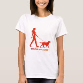 Dog Walking Silhouette Minimal Lifestyle Design T-Shirt