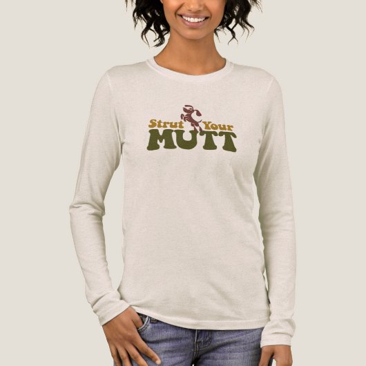 Dog Walking Strut Your Mutt Tri-Blend Shirt (Vorderseite)