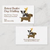 Dog Walking Training Groomer Visitenkarte (Vorne/Hinten)