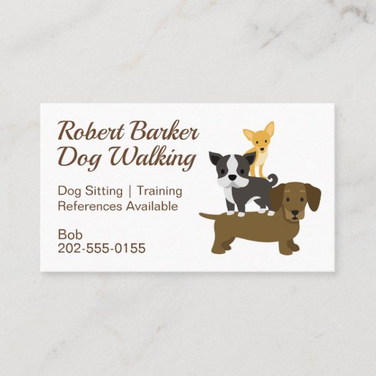 Dog Walking Training Groomer Visitenkarte (Vorderseite)