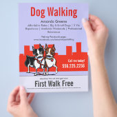 Dog Walking Walker Boston Terriers Coupon Ad Flyer (Hand)