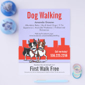 Dog Walking Walker Boston Terriers Coupon Ad Flyer (Einzeln)