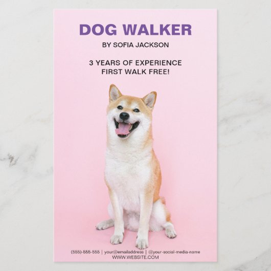Dog Walking Walker Business Services Flyer (Vorne)
