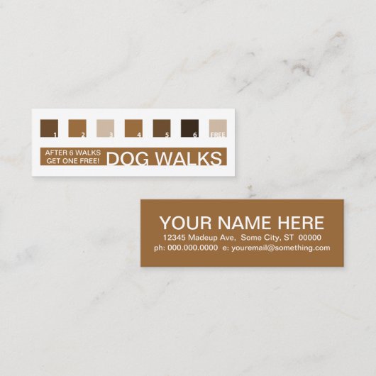 DOG WALKS Kundenzufriedenheit (Mod-Quadrate) Treuekarte (Vorne/Hinten)