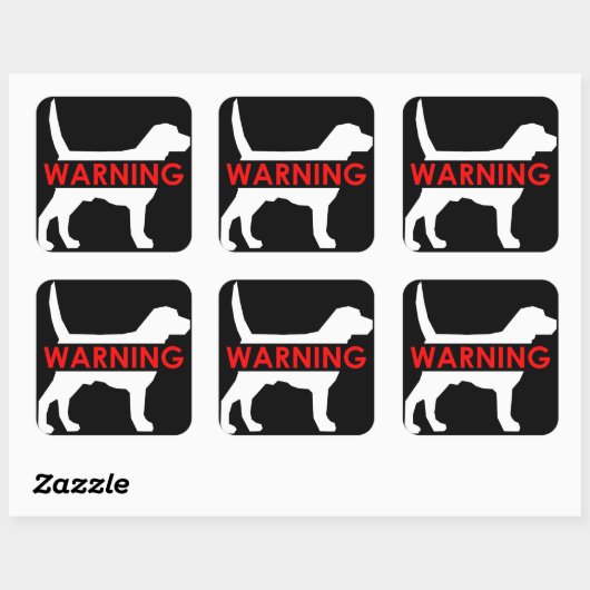 DOG WARNSQUARE STICKER (Blatt)