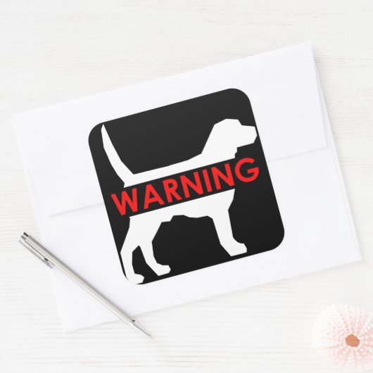 DOG WARNSQUARE STICKER (Umschlag)