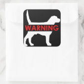 DOG WARNSQUARE STICKER (Tasche)
