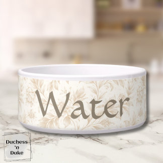 Dog Water Bowl - Ivory Botanical, Name  Napf
