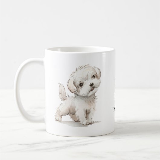 Dog Watercolor Kaffeetasse (Links)