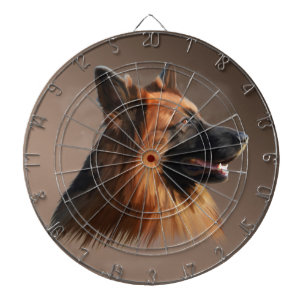 Dog Watercolor - Portrait of German Shepherd Dartscheibe