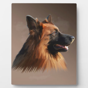 Dog Watercolor - Portrait of German Shepherd Fotoplatte