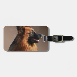 Dog Watercolor - Portrait of German Shepherd Gepäckanhänger