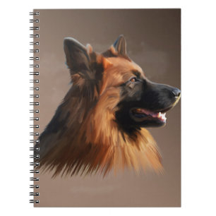 Dog Watercolor - Portrait of German Shepherd Notizblock
