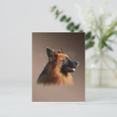 Dog Watercolor - Portrait of German Shepherd Postkarte (Stehend Vorderseite)
